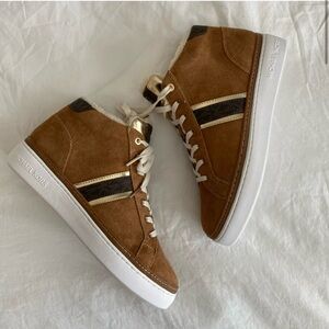 Michael Kors Brown Chapman Suede High-Top Sneakers | NWT